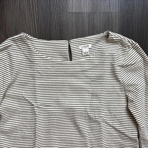J Crew Women's Dress Gray Striped Ruffle Sleeves Size Small - Picture 7 of 8